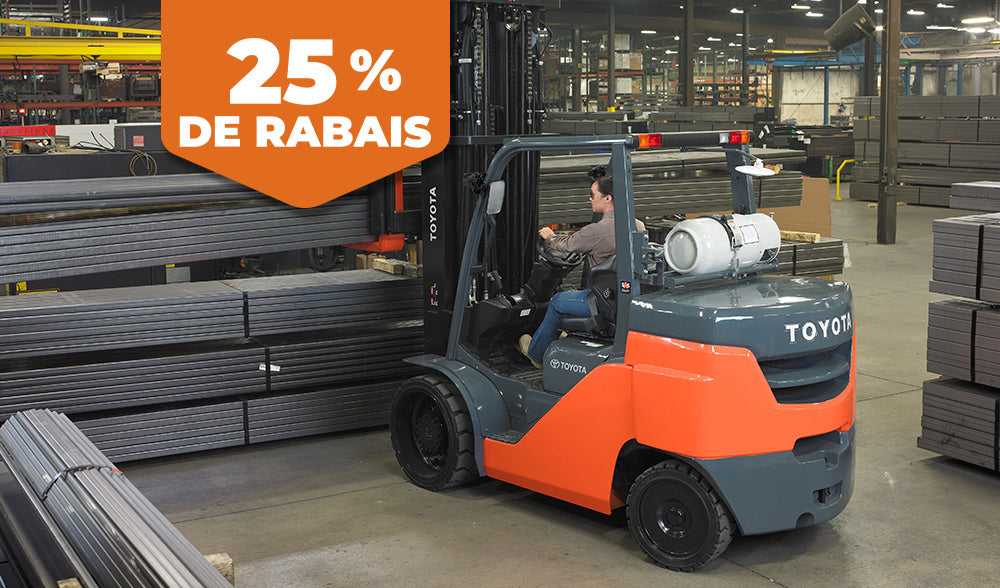 Économisez jusqu’à 25 % sur la location à court terme de chariots élévateurs